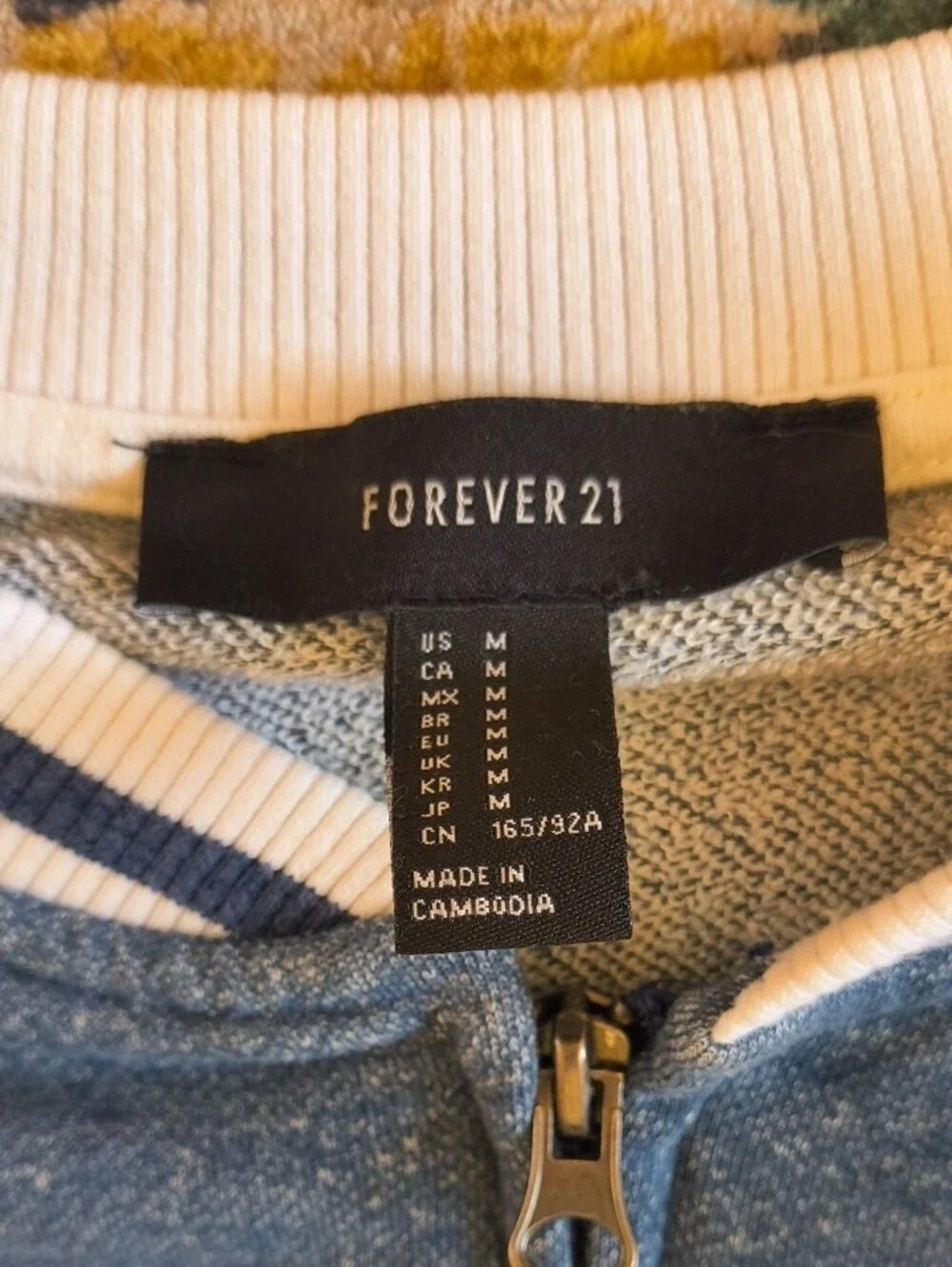 Forever 21 Kids Blue and White Bomber Jacket